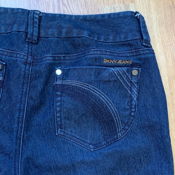 DKNY Boot Cut Dark Blue Denim Jeans - Picture 3 of 8